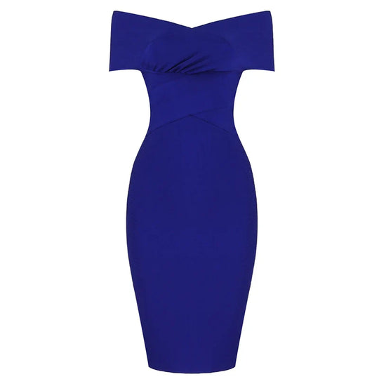 Elegante pencil jurk met blote schouders