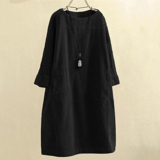Dames corduroy jurk met een losse pasvorm
