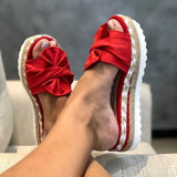 Zomer sandalen voor dames met strik op platform