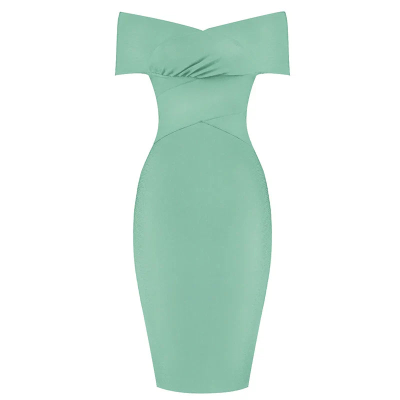 Elegante pencil jurk met blote schouders