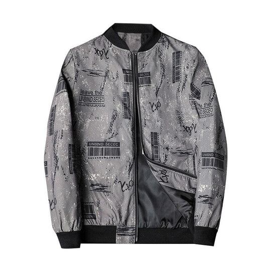 Bomberjack met Abstracte Print en Ritsluiting voor Heren | Ideaal voor Casual en Dagelijkse Outfits