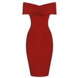 Elegante pencil jurk met blote schouders