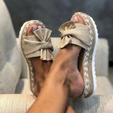 Zomer sandalen voor dames met strik op platform