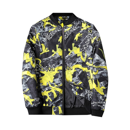 Bomberjack met Abstracte Print en Ritsluiting voor Heren | Ideaal voor Casual en Dagelijkse Outfits