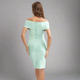 Elegante pencil jurk met blote schouders