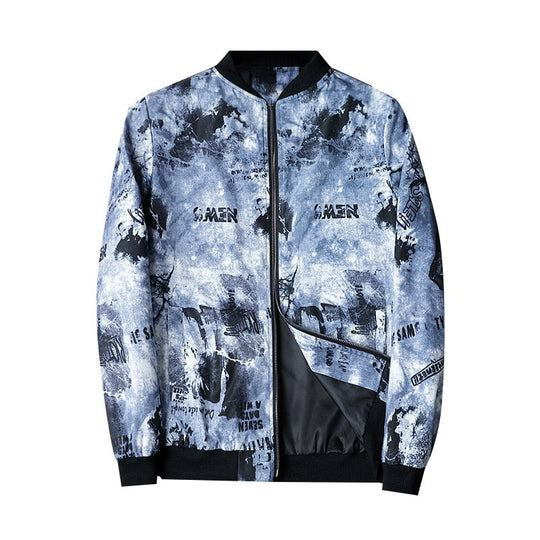 Bomberjack met Abstracte Print en Ritsluiting voor Heren | Ideaal voor Casual en Dagelijkse Outfits