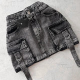 Dalina - A-lijn Denim Rok in Effen Kleur