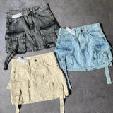 Dalina - A-lijn Denim Rok in Effen Kleur