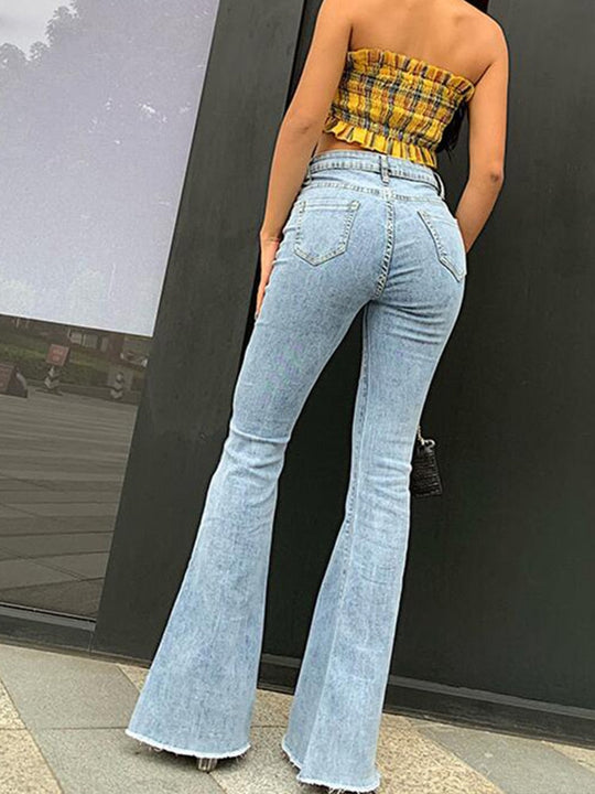 Dames Hoge Taille Flared Jeans
