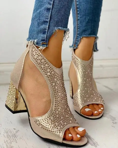 Elegante Hakken Sandalen met Kristallen