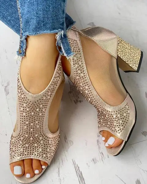 Elegante Hakken Sandalen met Kristallen