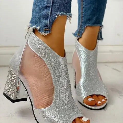 Elegante Hakken Sandalen met Kristallen