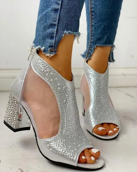 Elegante Hakken Sandalen met Kristallen