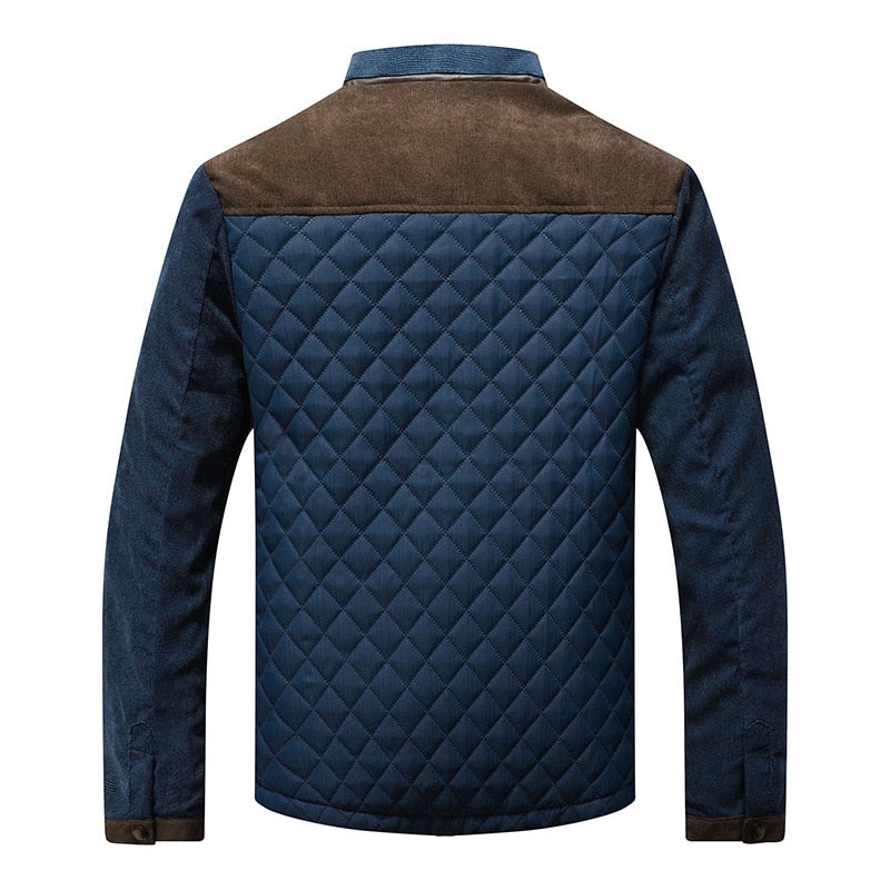 Bicolore Windbreaker Jas met Hoge Kraag en Verborgen Sluiting voor Heren | Ideaal voor het Middenseizoen en Koele Dagen