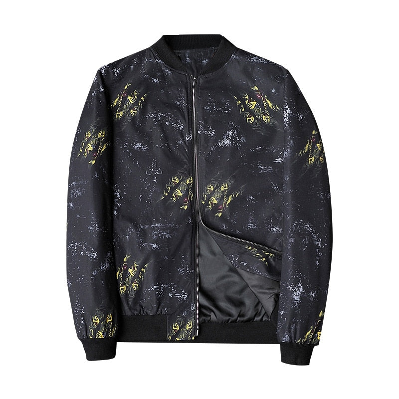 Bomberjack met Abstracte Print en Ritsluiting voor Heren | Ideaal voor Casual en Dagelijkse Outfits