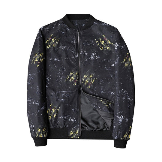 Bomberjack met Abstracte Print en Ritsluiting voor Heren | Ideaal voor Casual en Dagelijkse Outfits