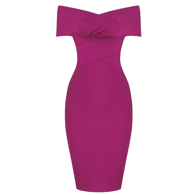 Elegante pencil jurk met blote schouders