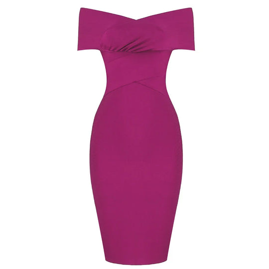 Elegante pencil jurk met blote schouders