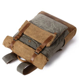 Heren Vintage Canvas Rugzak | Waterdichte Leren Schooltas | Casual Dagrugzak voor Laptop en Reizen