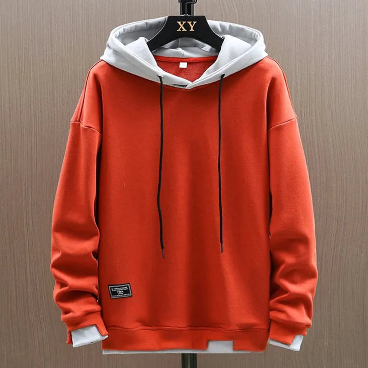Heren Casual Colorblock Hoodie met Relaxed Fit en Trekkoordcapuchon