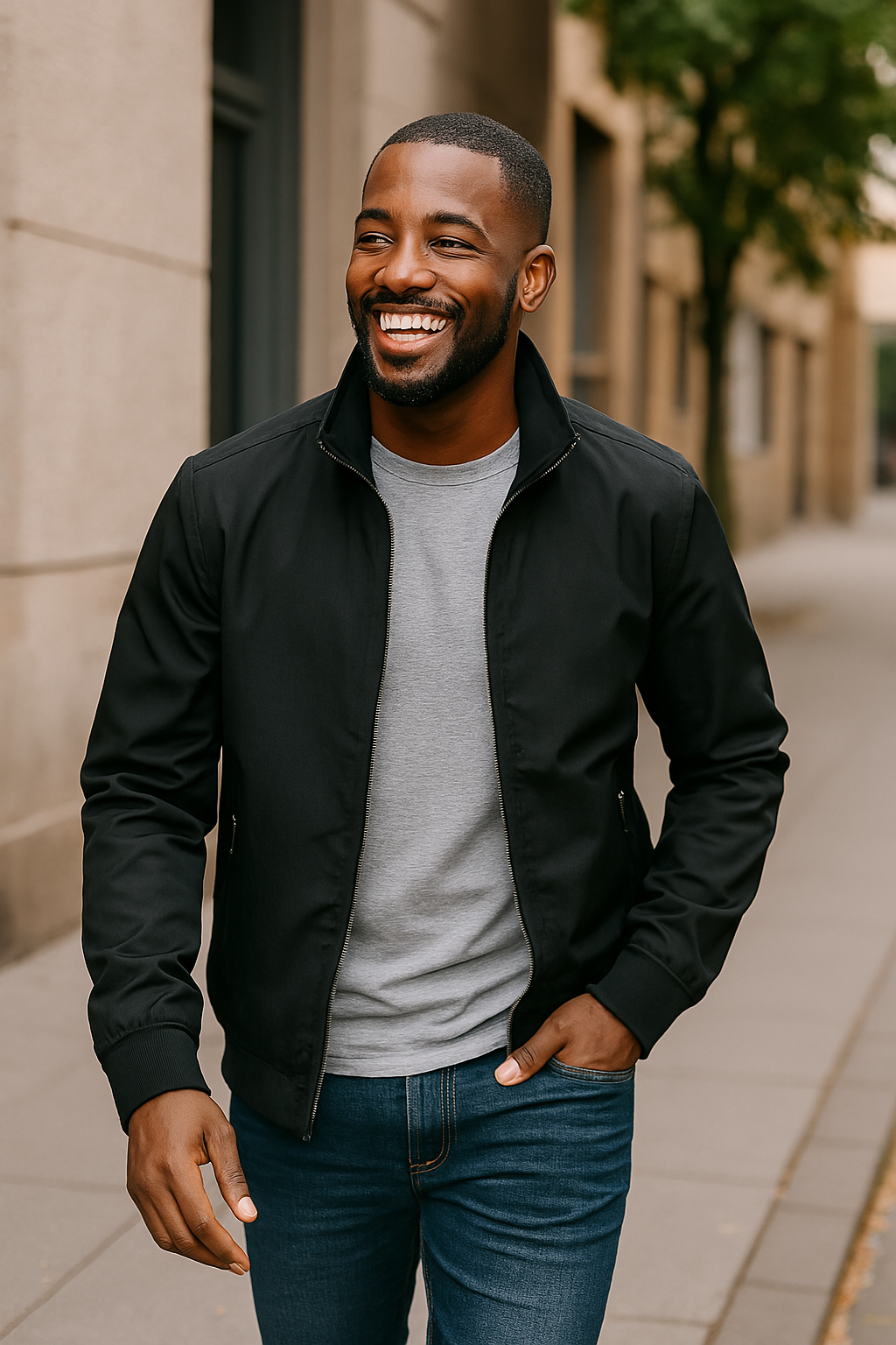 Slim Fit Bomberjack met Klassieke Details voor Mannen | Ideaal voor de Lente en de Herfst