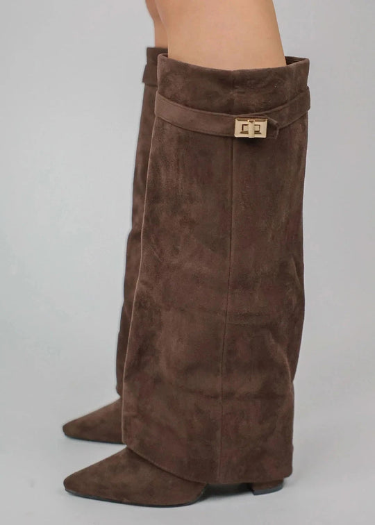 Luxe Dames Enkellaarsjes – Elegante Plateau Boots met Blokhak en Rits