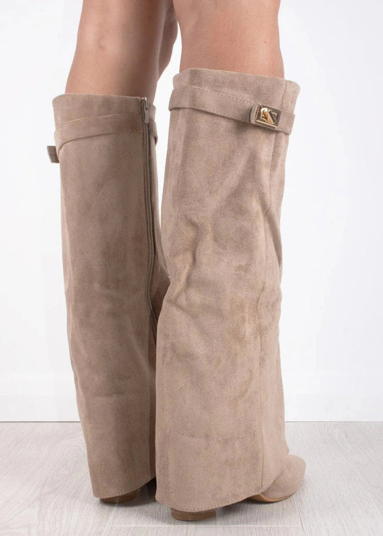 Luxe Dames Enkellaarsjes – Elegante Plateau Boots met Blokhak en Rits