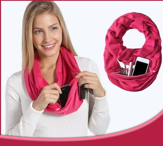 Infinity Sjaal met Discrete Ritszak voor Volwassenen | Ideaal voor Reizen en Dagelijks Gebruik