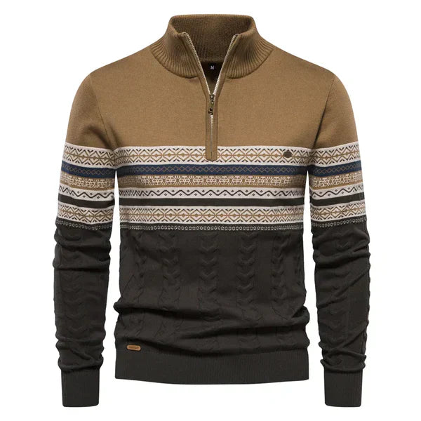 Casual Retro Accent Sweater voor Mannen | Ideaal voor Informele Gelegenheden