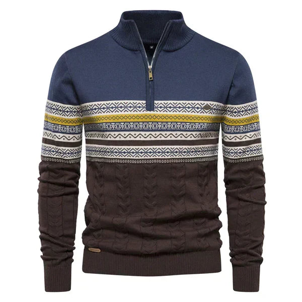 Casual Retro Accent Sweater voor Mannen | Ideaal voor Informele Gelegenheden
