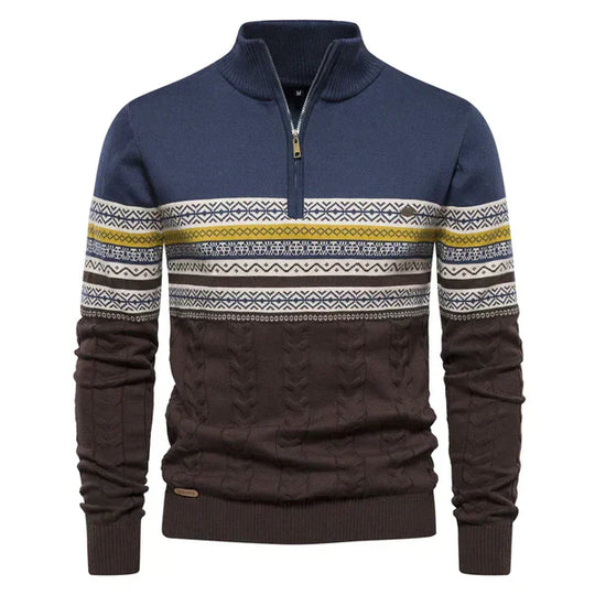 Casual Retro Accent Sweater voor Mannen | Ideaal voor Informele Gelegenheden