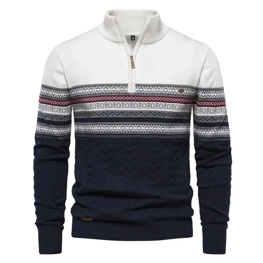 Casual Retro Accent Sweater voor Mannen | Ideaal voor Informele Gelegenheden