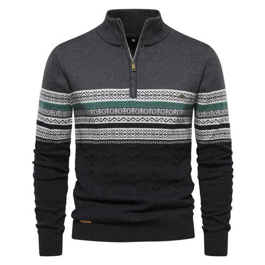 Casual Retro Accent Sweater voor Mannen | Ideaal voor Informele Gelegenheden