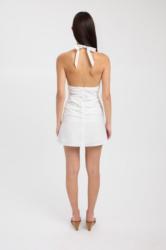 Dames | Halter Mini Jurk | Ruching | A-lijn | Stijlvol | Chic | Comfortabel