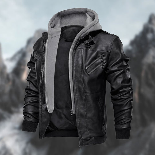 Hoodie met Rits en Geribbelde Details voor Mannen | Ideaal voor de Herfst en Winter