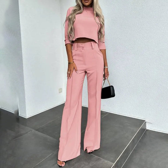 Alma | Bijpassende Set | 2-delig | Crop Top | Losse Broek | Modieus | Comfortabel
