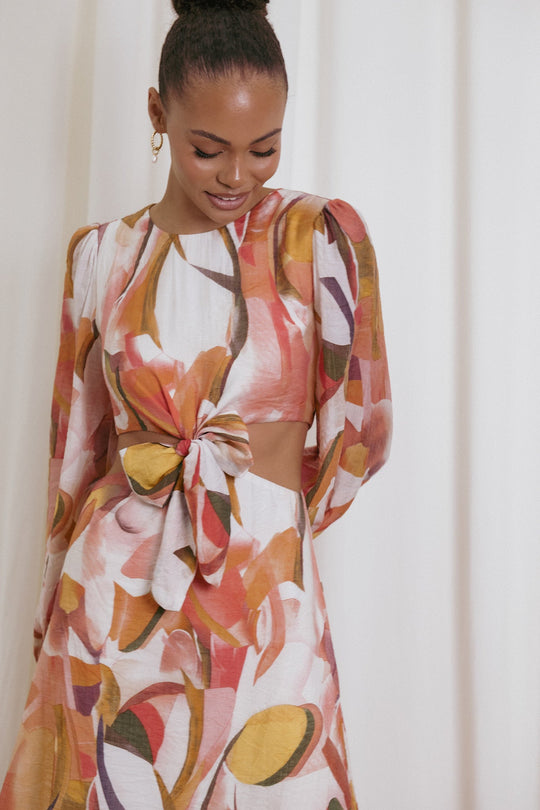 Laquin Lange Mouw Maxi Jurk - Roze