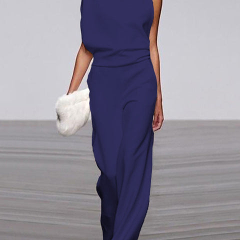 Alix - One-Shoulder Jumpsuit met Wijde Pijpen