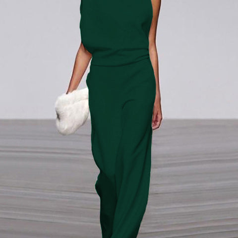 Alix - One-Shoulder Jumpsuit met Wijde Pijpen