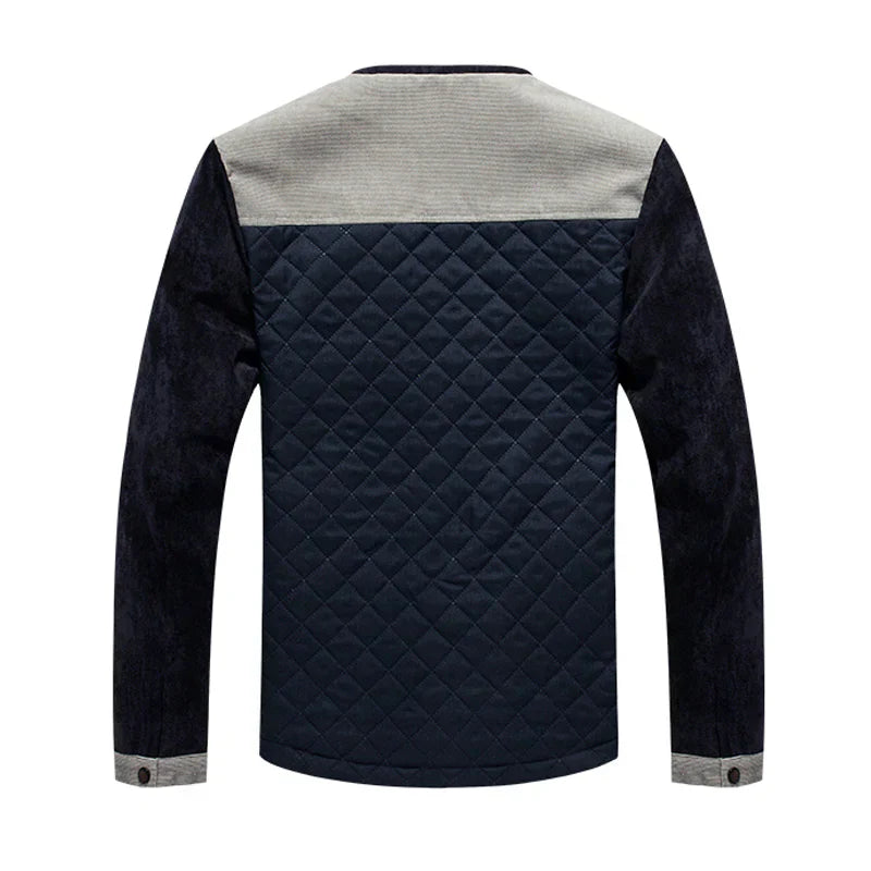 Bicolore Windbreaker Jas met Hoge Kraag en Verborgen Sluiting voor Heren | Ideaal voor het Middenseizoen en Koele Dagen