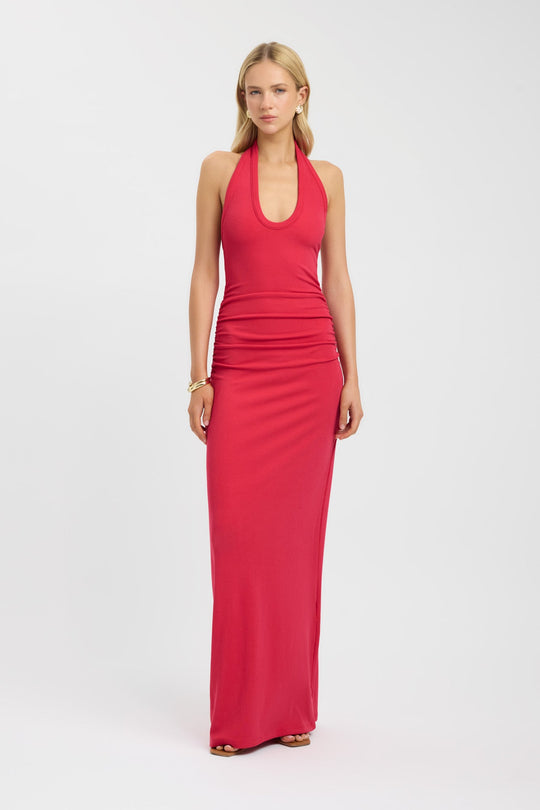 Dames | Maxi Jurk | Plissé Lijfje | Open Rug | Gestroomlijnd | Elegant | Stijlvol