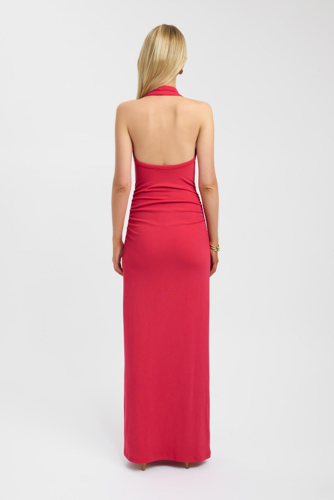 Dames | Maxi Jurk | Plissé Lijfje | Open Rug | Gestroomlijnd | Elegant | Stijlvol