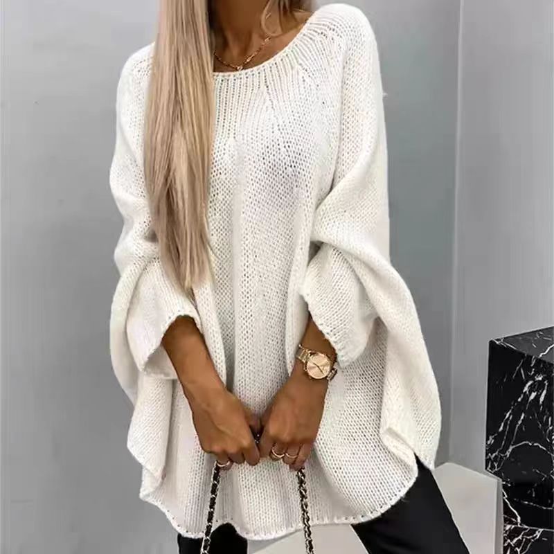 Dames Oversized Gebreide Trui met Vlindermouwen en Relaxte Pasvorm