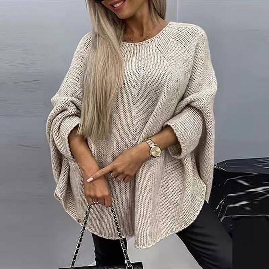 Dames Oversized Gebreide Trui met Vlindermouwen en Relaxte Pasvorm