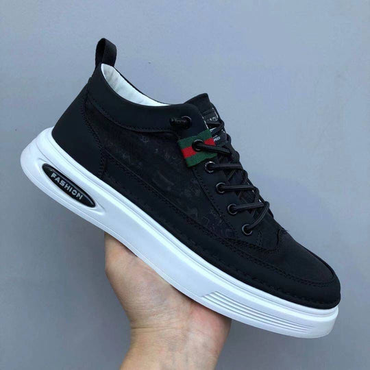 Heren Lace-Up Lage Sneakers met Gevoerde Kraag en Gripzool