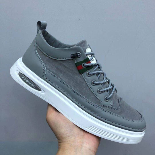 Heren Lace-Up Lage Sneakers met Gevoerde Kraag en Gripzool