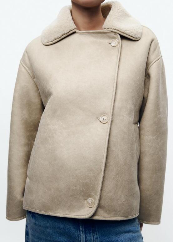 Dames Winterjack met Leerlook | Oversized Pasvorm | Stijlvolle Damesjas