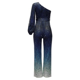 Fayenne One Shoulder Disco Jumpsuit – Retro Glamour met een Moderne Twist