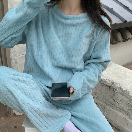 Vrouwen | Fleece Pyjama Set | Warm | Comfortabel | Huisoutfit