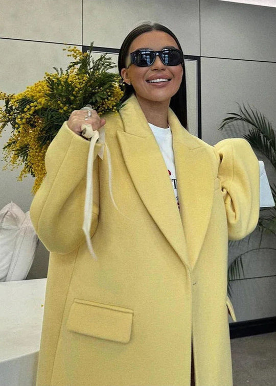 Dames Overjas | Geel | Oversized Fit | Zachte Stof